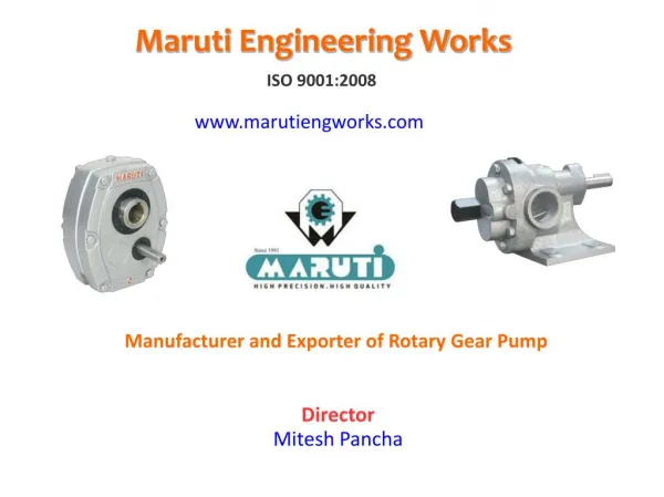 Best Rotary Gear Pump Manufacturer in India - Maruti Pump