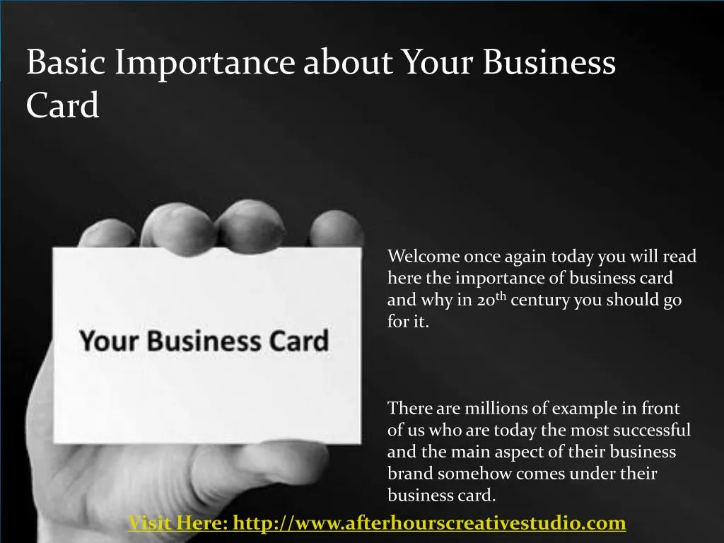 basic importance about your business card