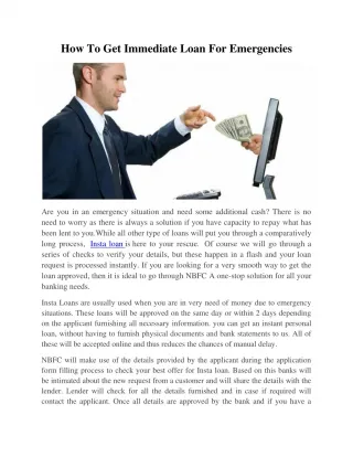 Immediate Loan For Emergency - slide 1