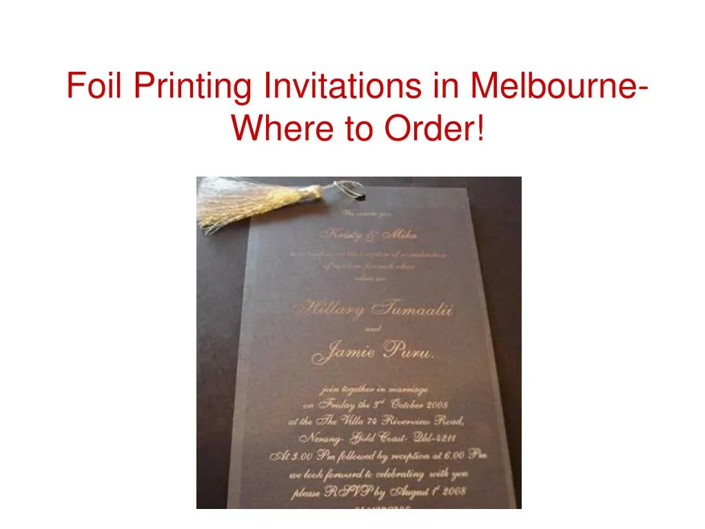 foil printing invitations in melbourne where