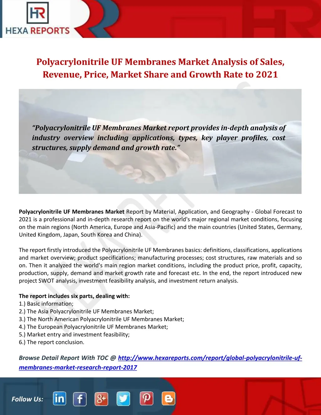 polyacrylonitrile uf membranes market analysis