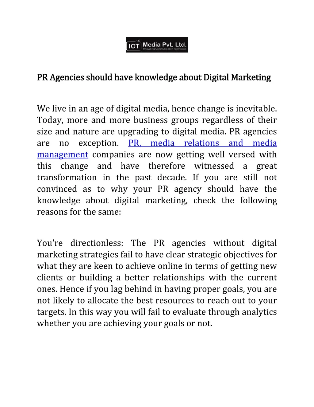 pr agencies should have knowledge about digital