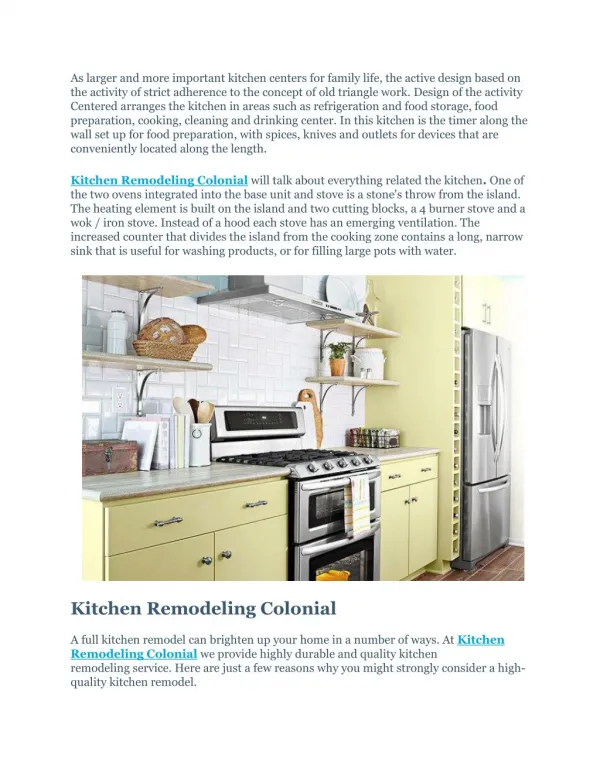 Kitchen Remodeling Colonial