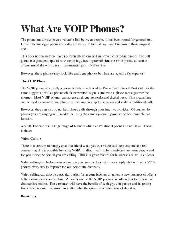 What Are VOIP Phones?