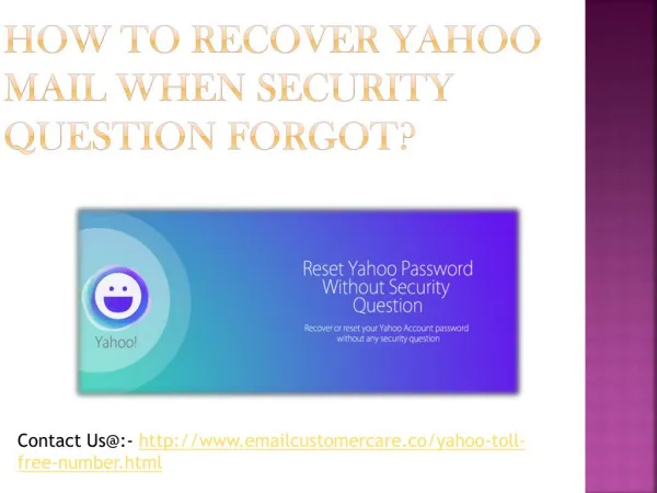 How to recover yahoo mail when security question forgot?