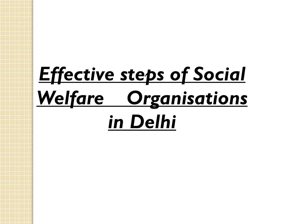 effective steps of social welfare organisations