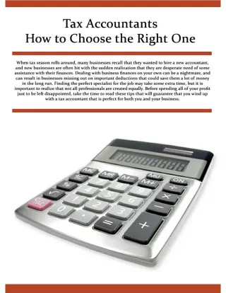 Tax Accountants How to Choose the Right One