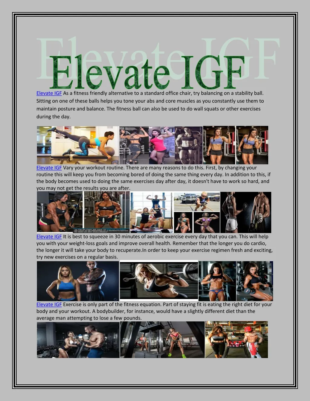 elevate igf as a fitness friendly alternative