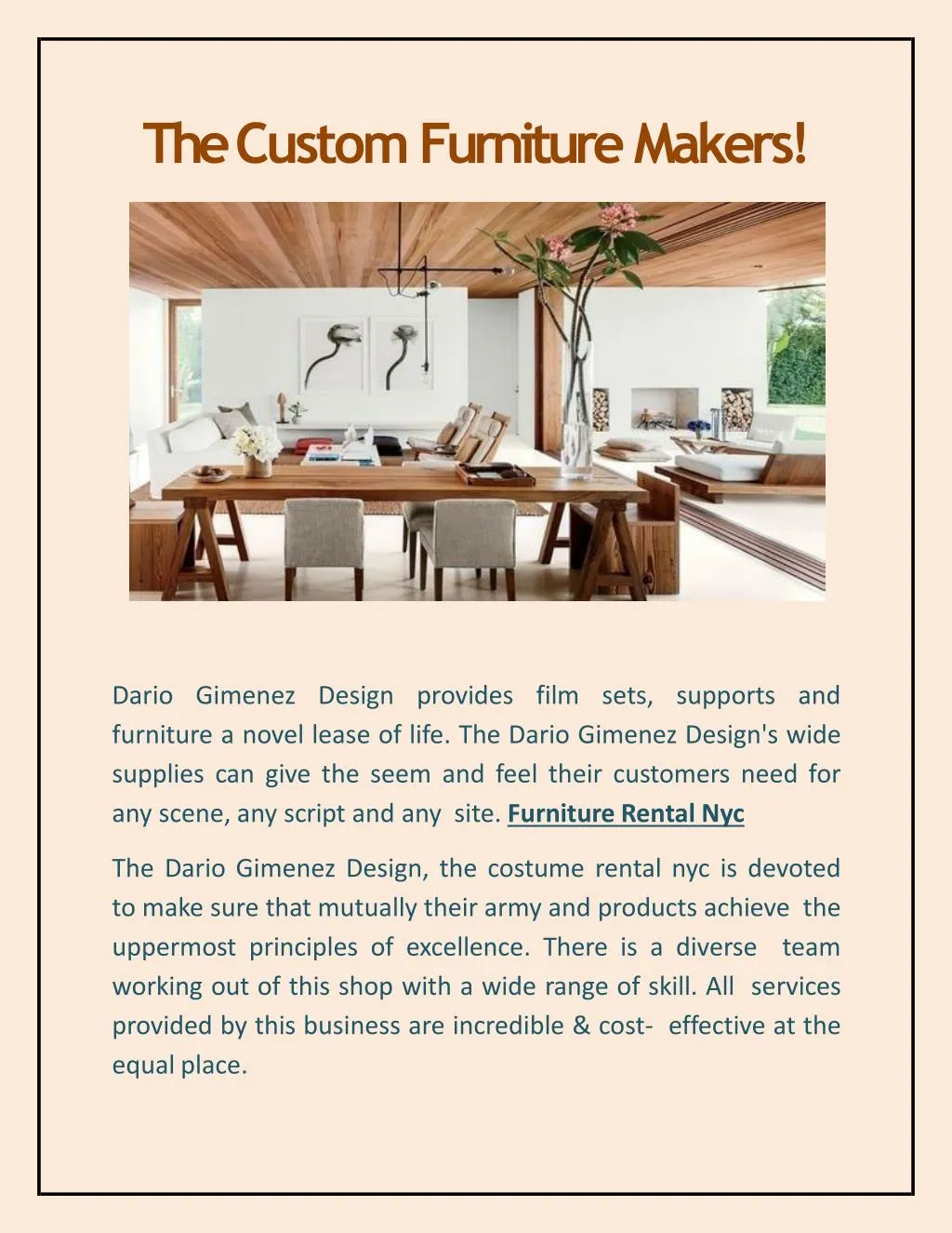 the custom furniture makers