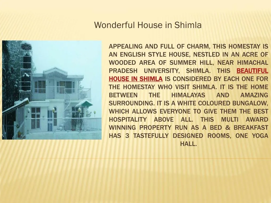 wonderful house in shimla