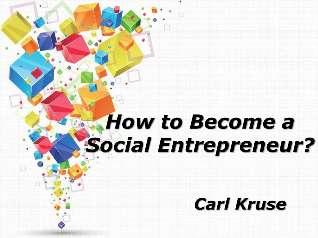 how to become a social entrepreneur