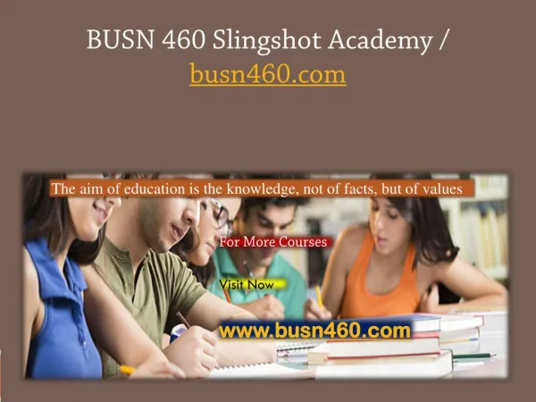 BUSN 460 Slingshot Academy / busn460.com