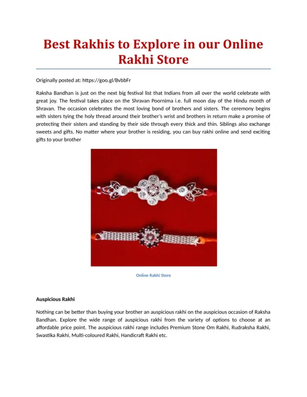 Online Rakhi Store,Send rakhi to Canada.Best collection of Rakhis On Rakhi.in