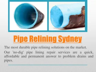 Pipe Relining Sydney