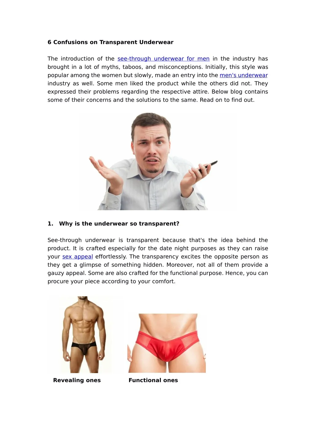 6 confusions on transparent underwear