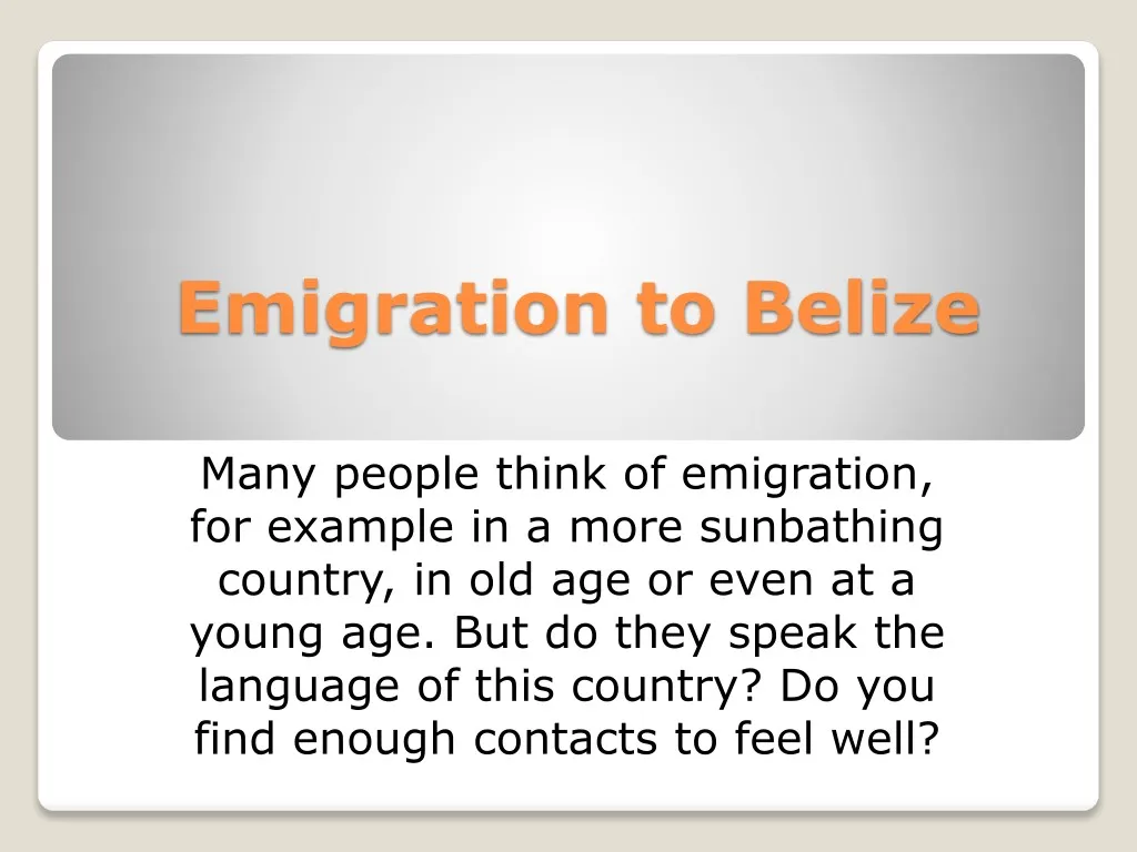 emigration to belize