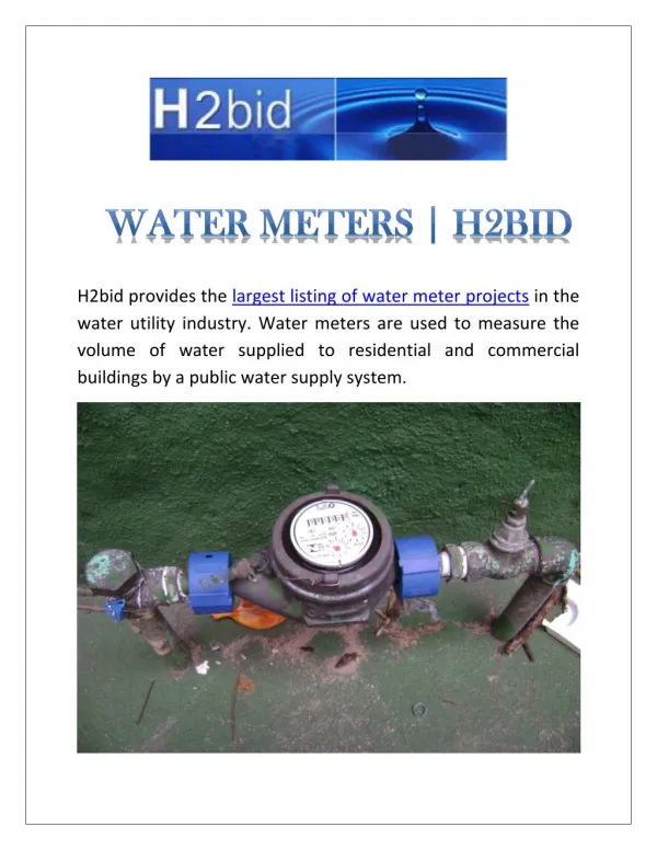 Water Meters | H2bid