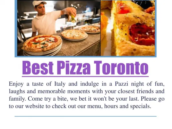 Best Pizza Restaurant Toronto
