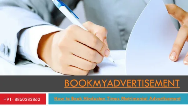 How to Book Hindustan Times Matrimonial Advertisement