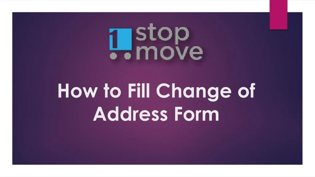 how to fill change of address form