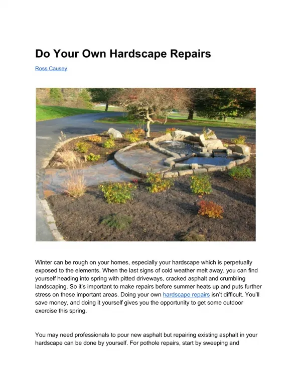 Do Your Own Hardscape Repairs