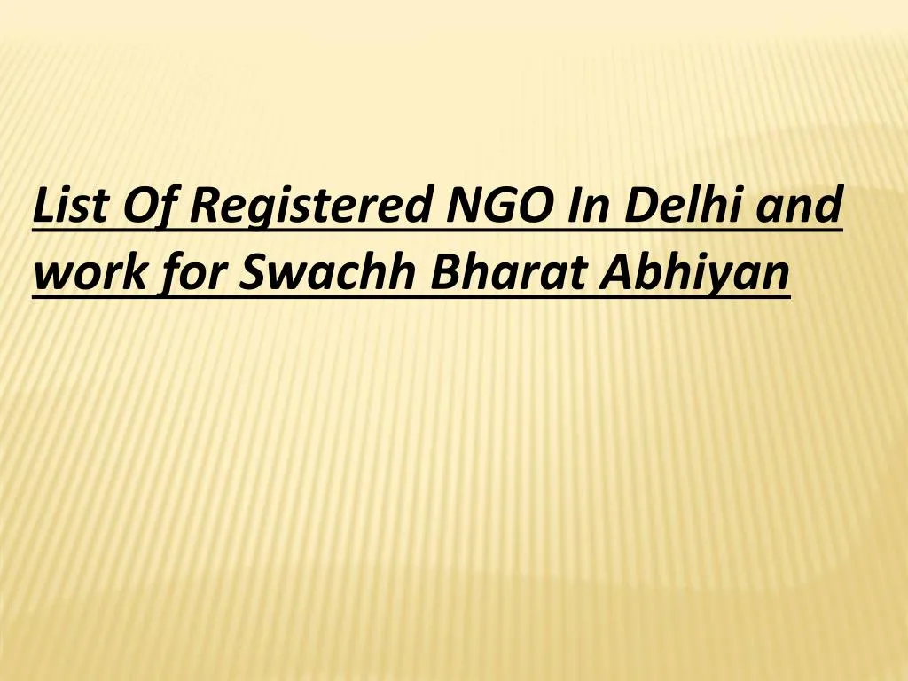 list of registered ngo in delhi and work