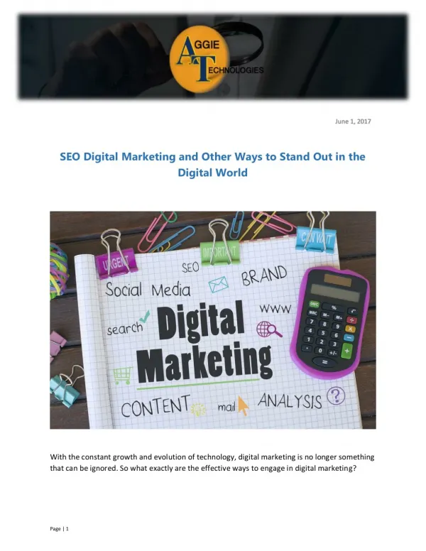 SEO Digital Marketing and Other Ways to Stand Out in the Digital World
