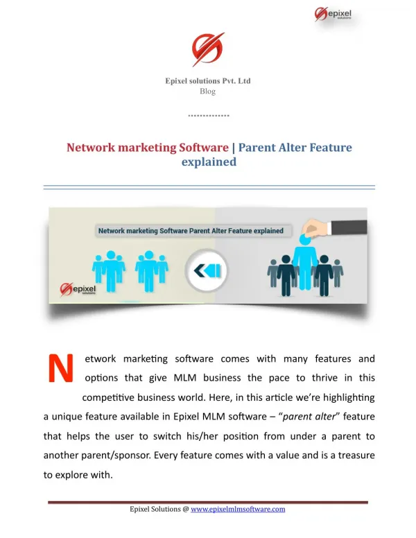 Network marketing Software | Parent Alter Feature explained