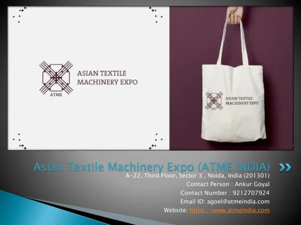 Textile Machinery Exhibition | Textile Exhibition In India | ATME
