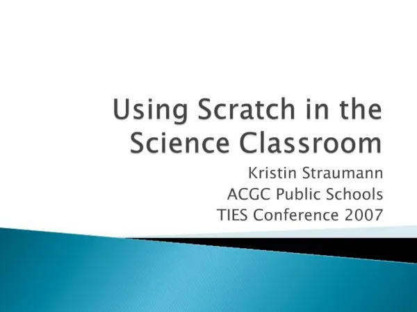 Using Scratch in the Science Classroom