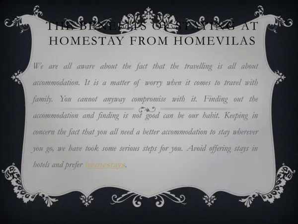 The Benefits of Staying At Homestay from Homevilas