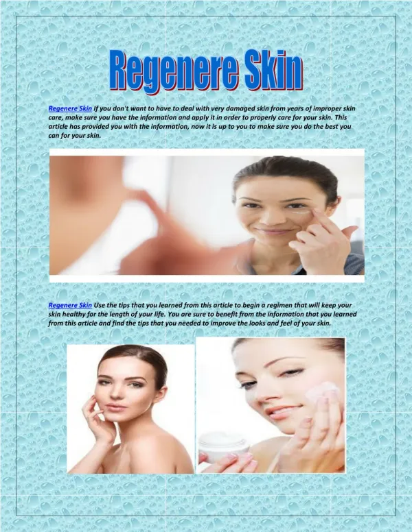 Regenere Skin Eczema does not have to control
