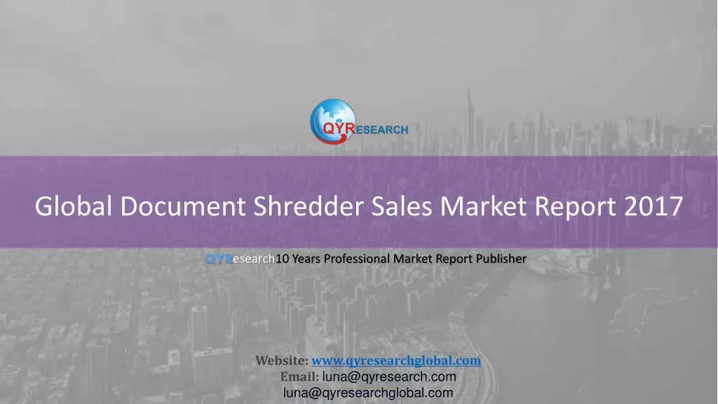 global document shredder sales market report 2017