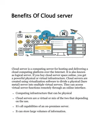 Benefits Of Cloud server - slide 1