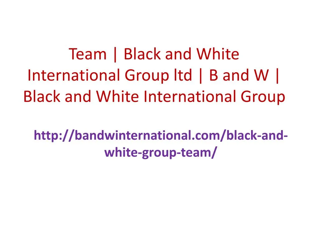 team black and white international group ltd b and w black and white international group