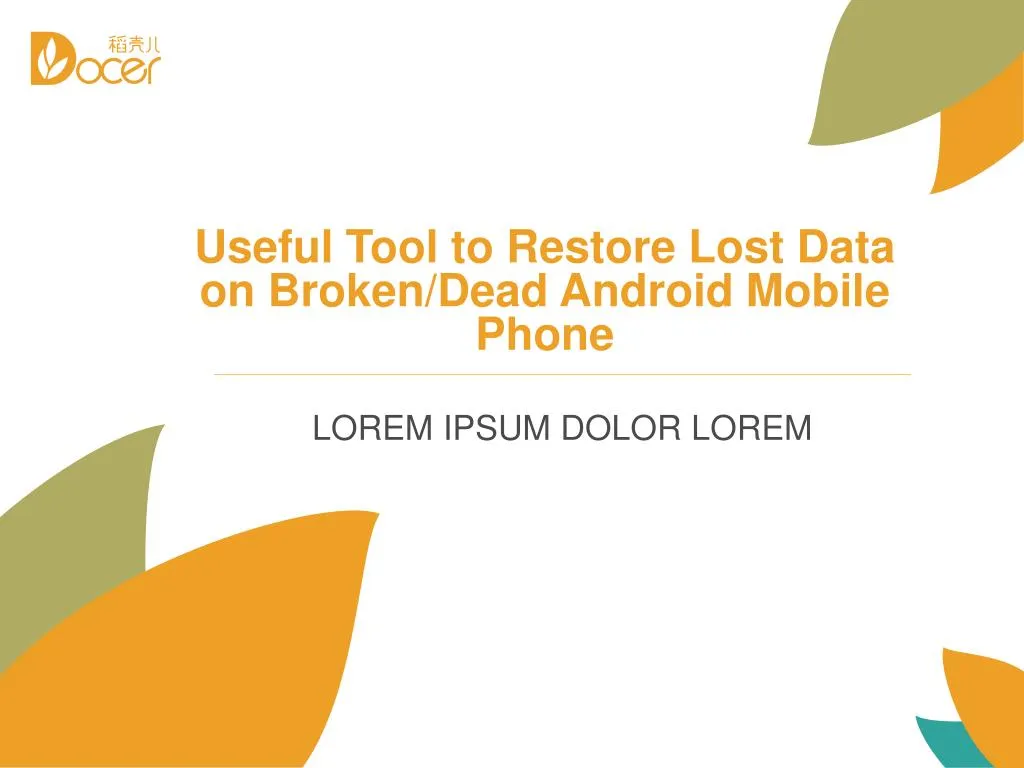 useful tool to restore lost data on broken dead