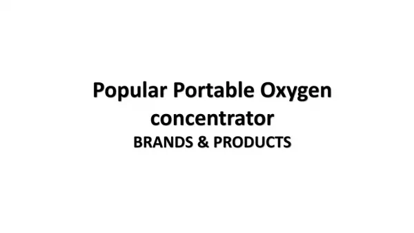 Popular oxygen concentrator brands India
