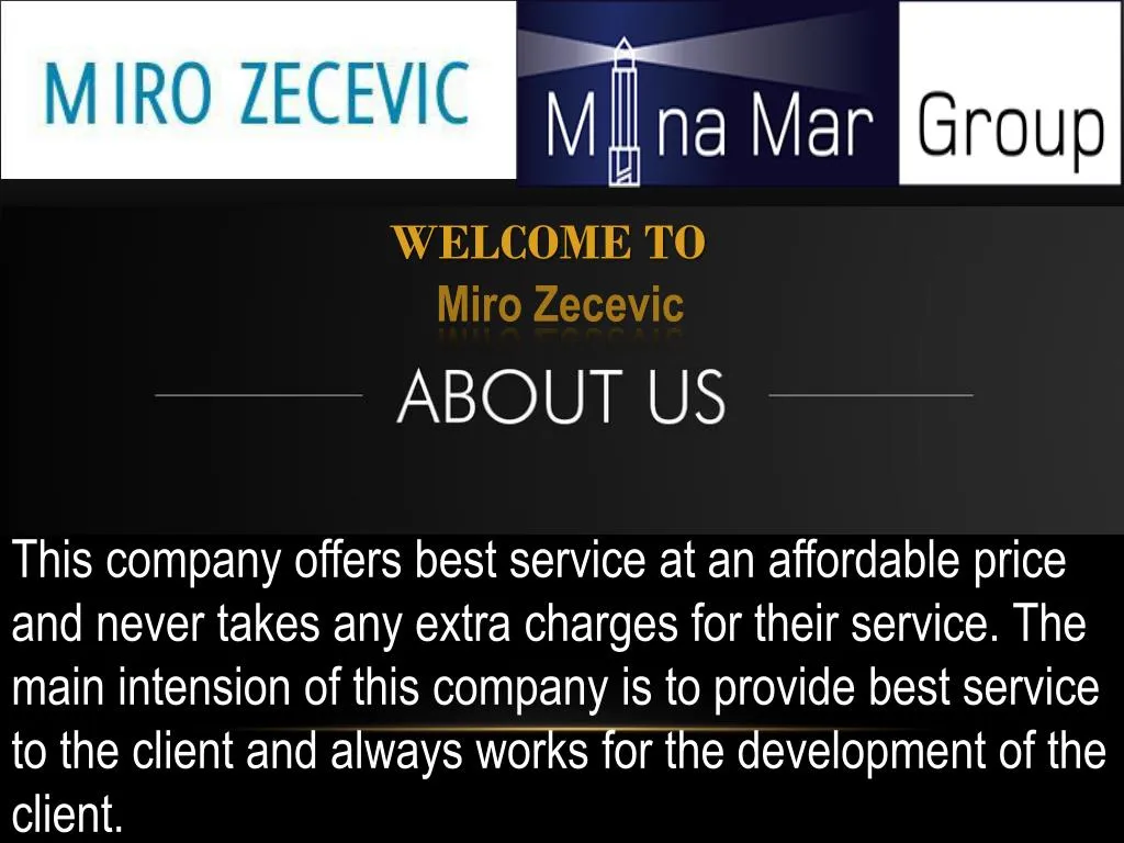 welcome to miro zecevic