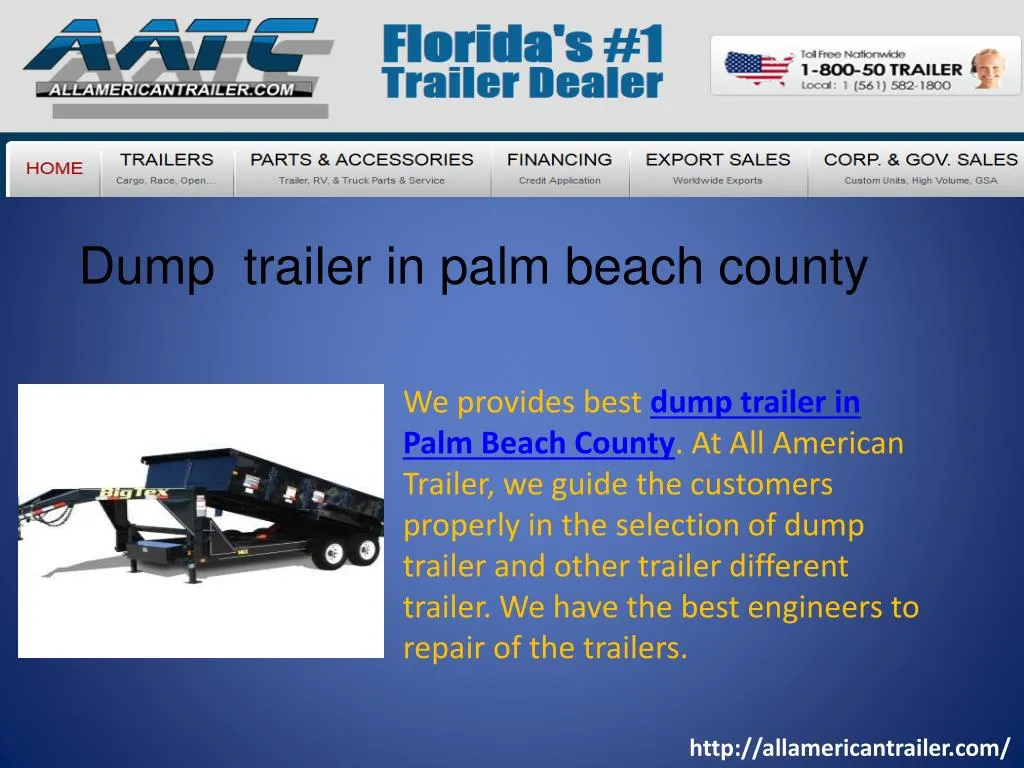dump trailer in palm beach county