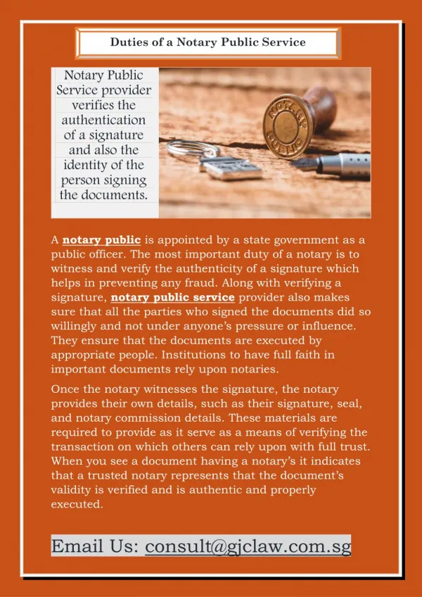 Duties of a Notary Public Service