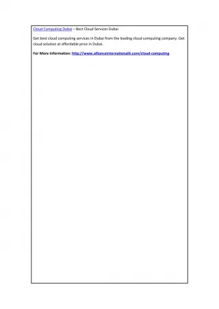 Cloud Computing Dubai – Best Cloud Services Dubai - slide 1