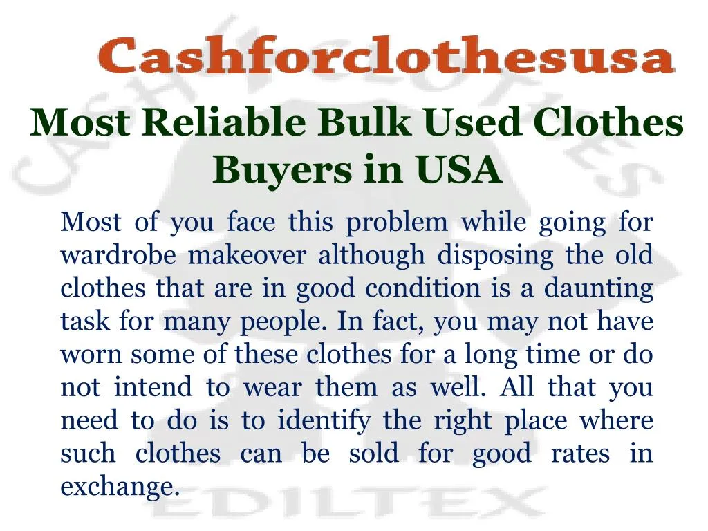 most reliable bulk used clothes buyers in usa