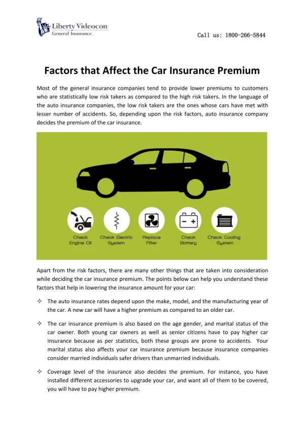 Factors that Affect the Car Insurance Premium