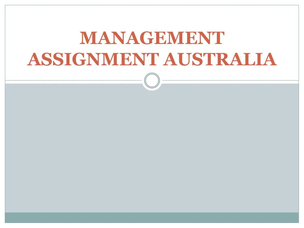 management assignment australia