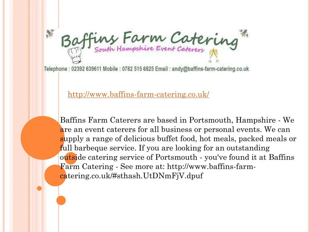 http www baffins farm catering co uk