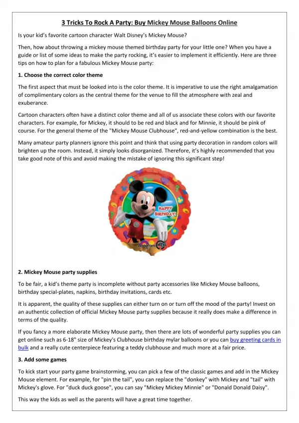 3 tricks to rock a party buy mickey mouse