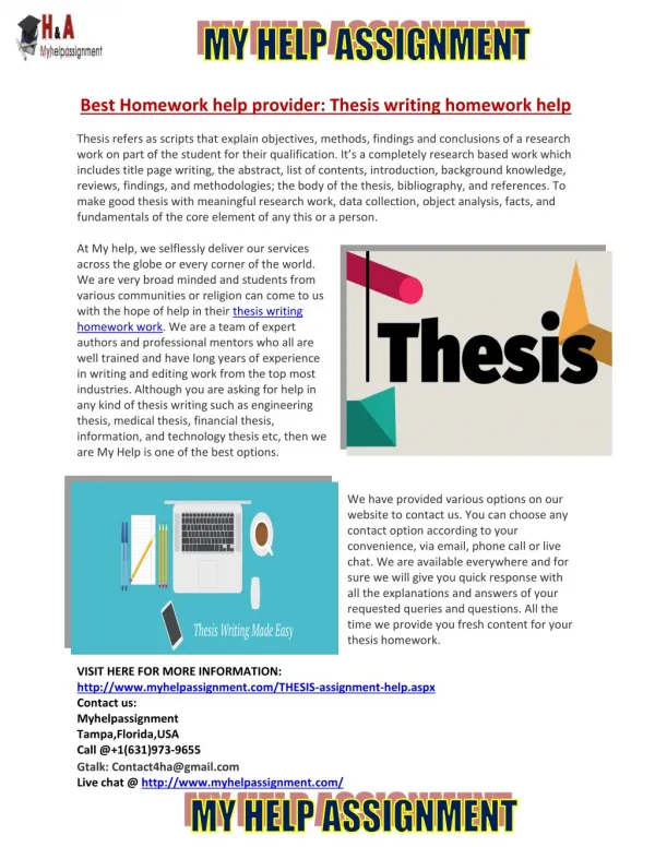 Thesis writing homework help