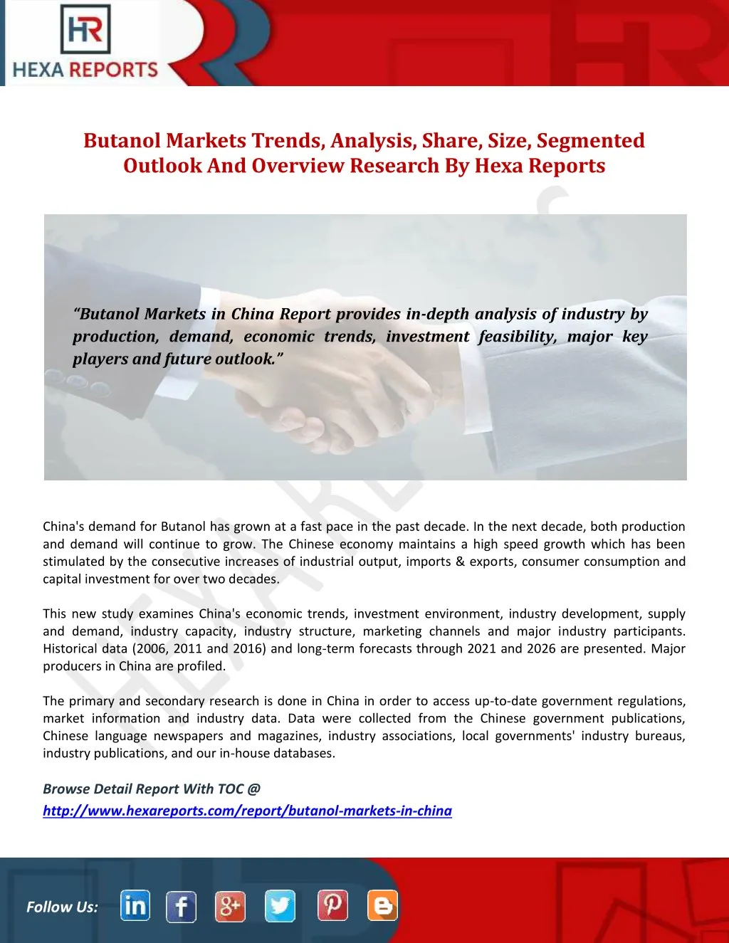 butanol markets trends analysis share size