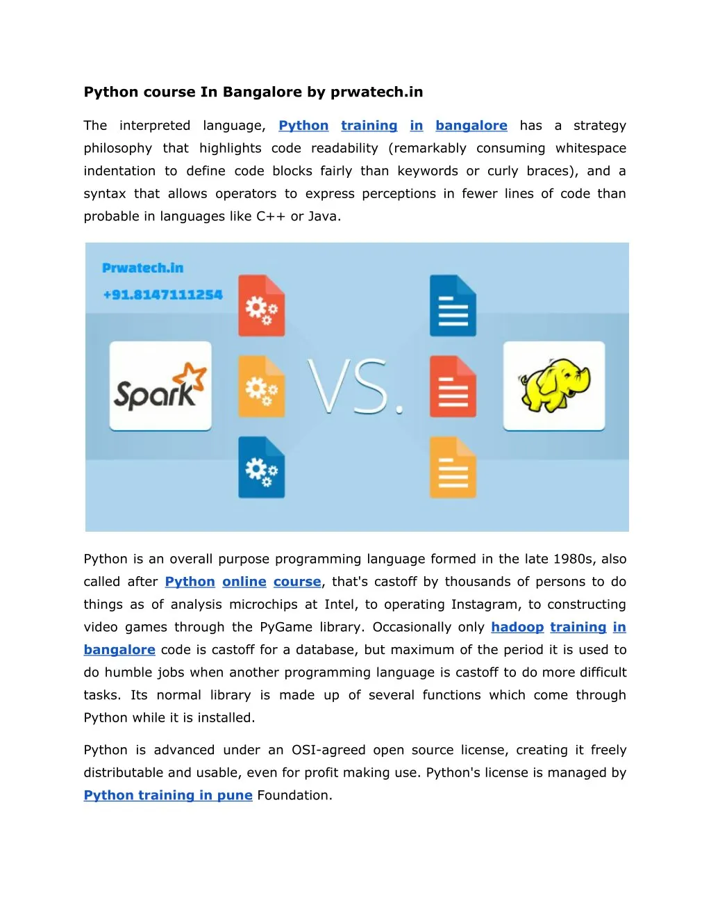 python course in bangalore by prwatech in