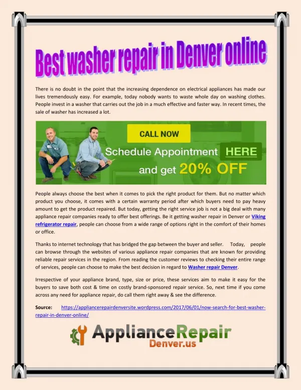Best washer repair in Denver online
